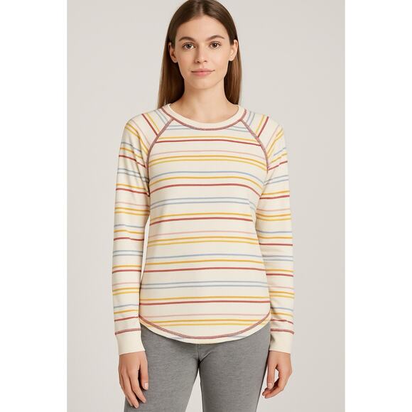 P.J. Salvage Striped Lounge Top Womens Small Multicolor Long Sleeve NWT - Picture 1 of 11